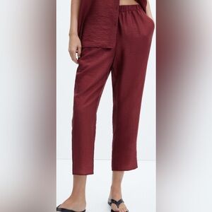 Mango Satin lyocell pants size L with tags